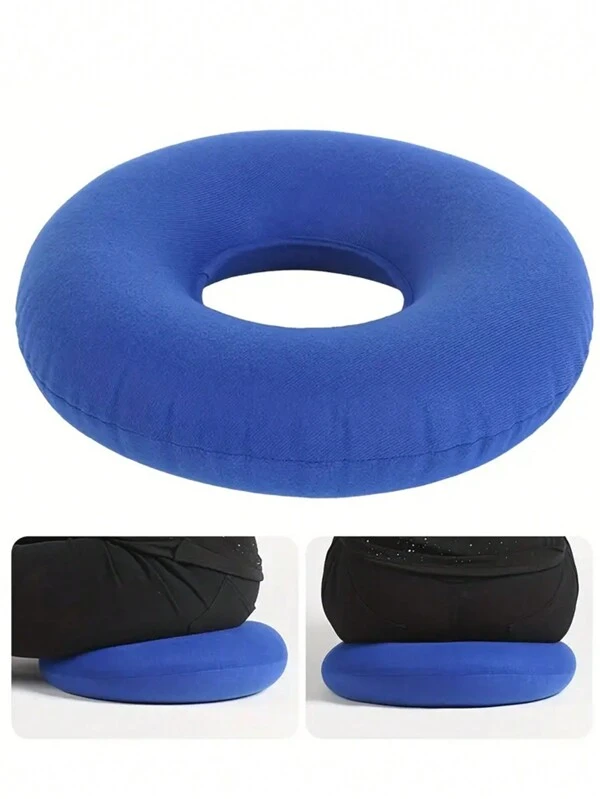 1pc Donut Pillow, Tailbone Inflatable Donut Cushion, Pillow Seat Cushion For Home Office Chair Wheelchair Car,With Inflation Cylinder Blue