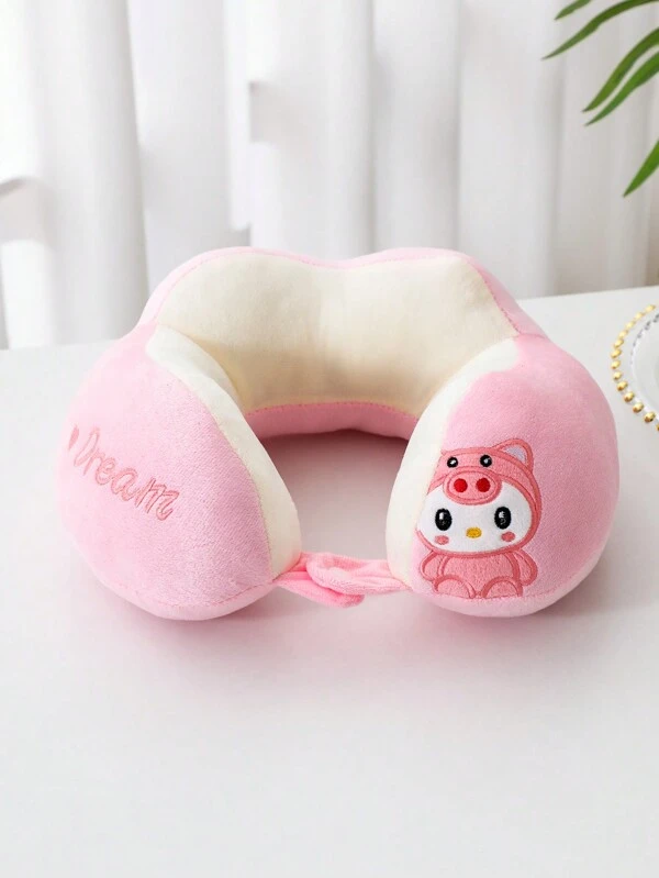 U-Shaped Pillow Neck Cushion PP Airplane Neck Rest Nap Pillow Student Travel Sleeping U-Shaped Pillow Baby Pink