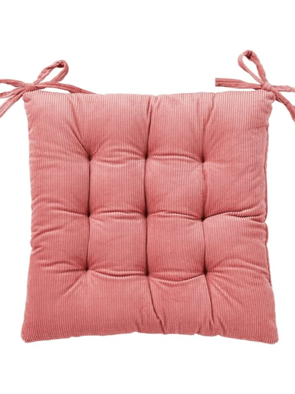 1pc Mocha Pink Striped Cushion, Modern Minimalist Style With Polyester Fiber Square Striped Detail, Warm Corduroy Material Suitable For Dining Room, Living Room, Sofa, Tatami, Office In Autumn And Winter pink