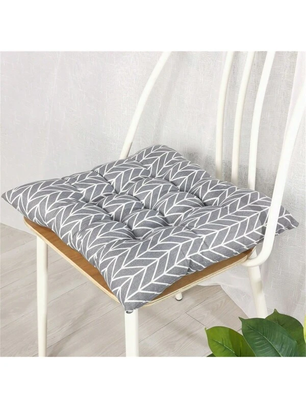 Square Tie-On Seat Cushion Imitation Linen Chair Pad Cushion For Office Chair Dining Chair Student Dormitory Tatami Mat Reduce Shipping Cost Corrugated Grid