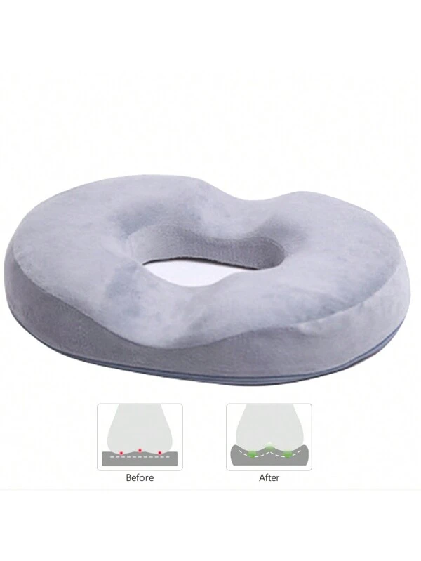 Memory Foam Seat Cushion Coccyx Donut Pillow Hemorrhoid Tailbone Cushion Pain Relief Pad For Office Chair Light Grey