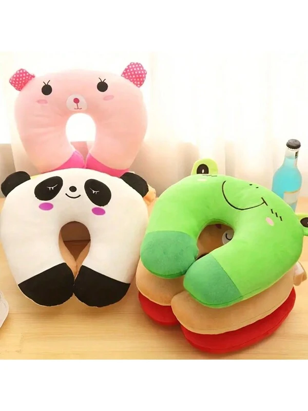 1pc U-Shaped Pillow, Kawaii Cute Cartoon Animal Print Soft And Comfortable Pillow, For Home Travel Airplane Car,Cute Animal Printed Pillow, Neck Support Cushion, Soft And Comfortable Travell Pillow Accessories,Cartoon Cute Neck Pillow Creative Neck Pillow High Speed Rail Travel Nap U-Shaped Pillow,Neck Support Cushion, Soft And Comfortable Travell Pillow, Home Decor,Gifts For Boys, Girls, And Women Multicolor