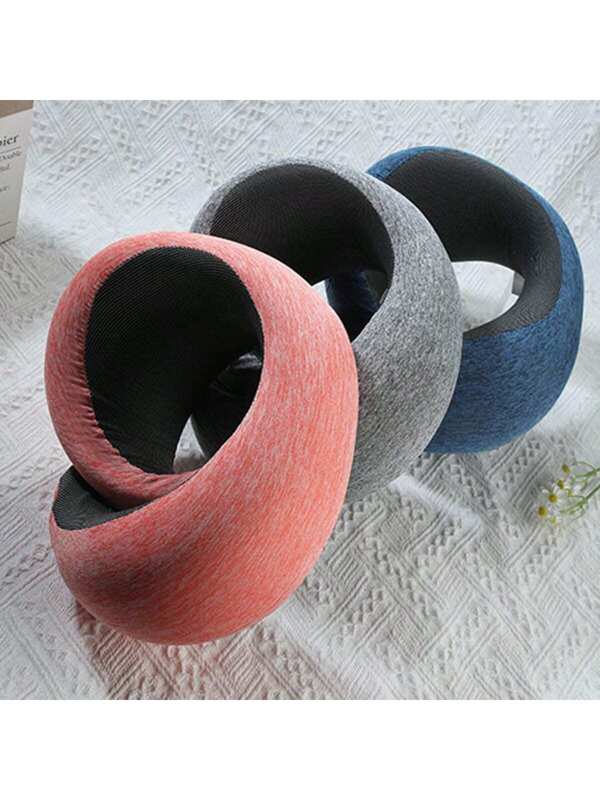 1pc Travel Neck Pillow Office Nap Portable Slow Rebound U-Shaped Pillow Neck Pillow Snail Pillow Multicolor