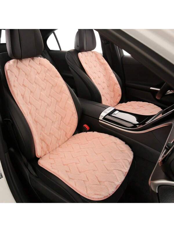 Fluffy Winter Car Seat Cushion Fluffy Plush Vehicle Seat Protector Pad With Non-Slip Backing Single Driving Position